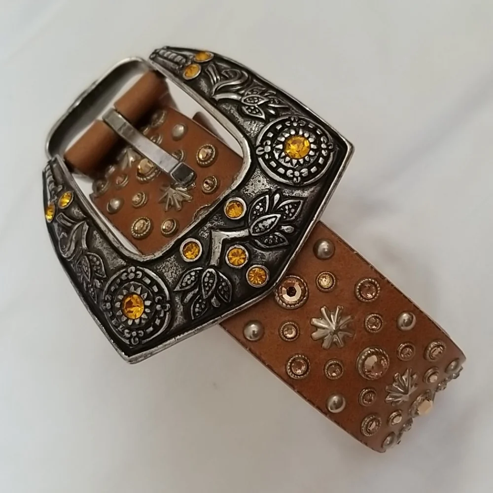 Streets Ahead USA Western Bejeweled Buckle & Belt